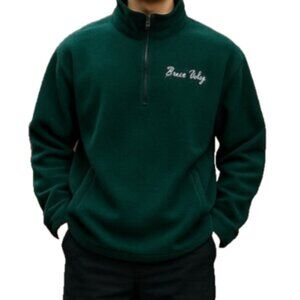 Auburn Sportswear Power Play Men L Green 1/4 Zip Fleece Pullover Vintage